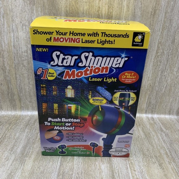 Bulb Head Holiday Bulbhead Star Shower Motion Laser Light Indoor